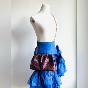 NEW Anthropologie THE Frankie Clutch in metallic lavender